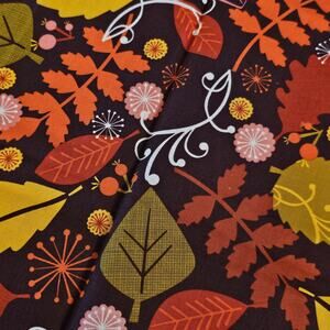 Autumn Fall Leaves Cotton Fabric Harvest Floral Brown Orange Yellow 19x44 Sewing